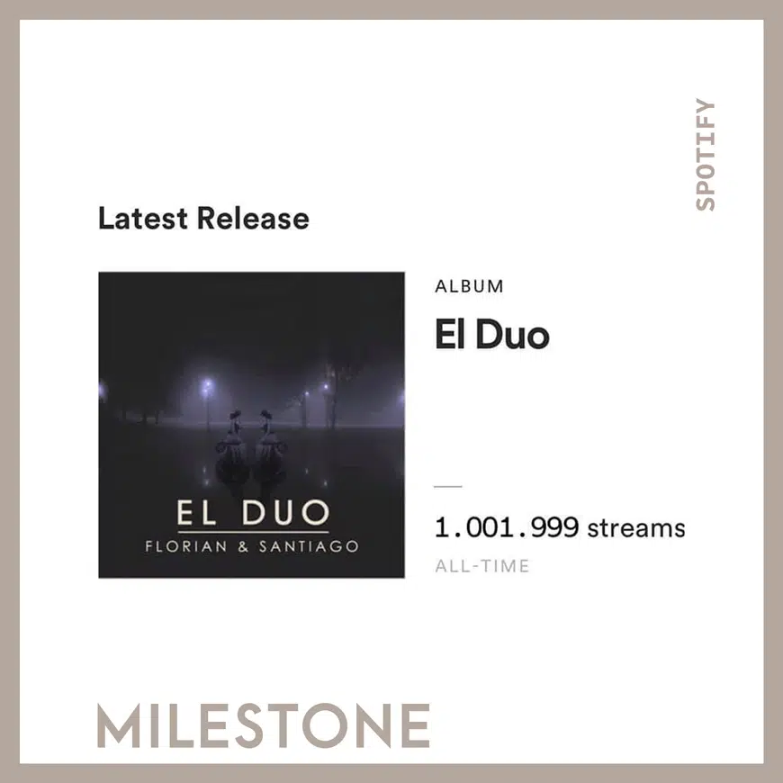 El Duo de Florian & Santiago dépasse le million d’écoutes sur Spotify